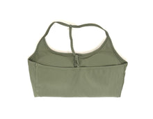 Load image into Gallery viewer, Ribbed Green Sports Bra