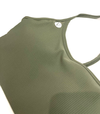 Ribbed Green Sports Bra