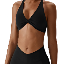 Twist Black Sports Bra