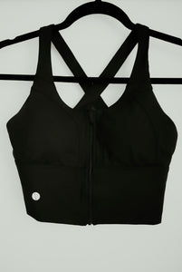 Zip-up Compression Sports Bra