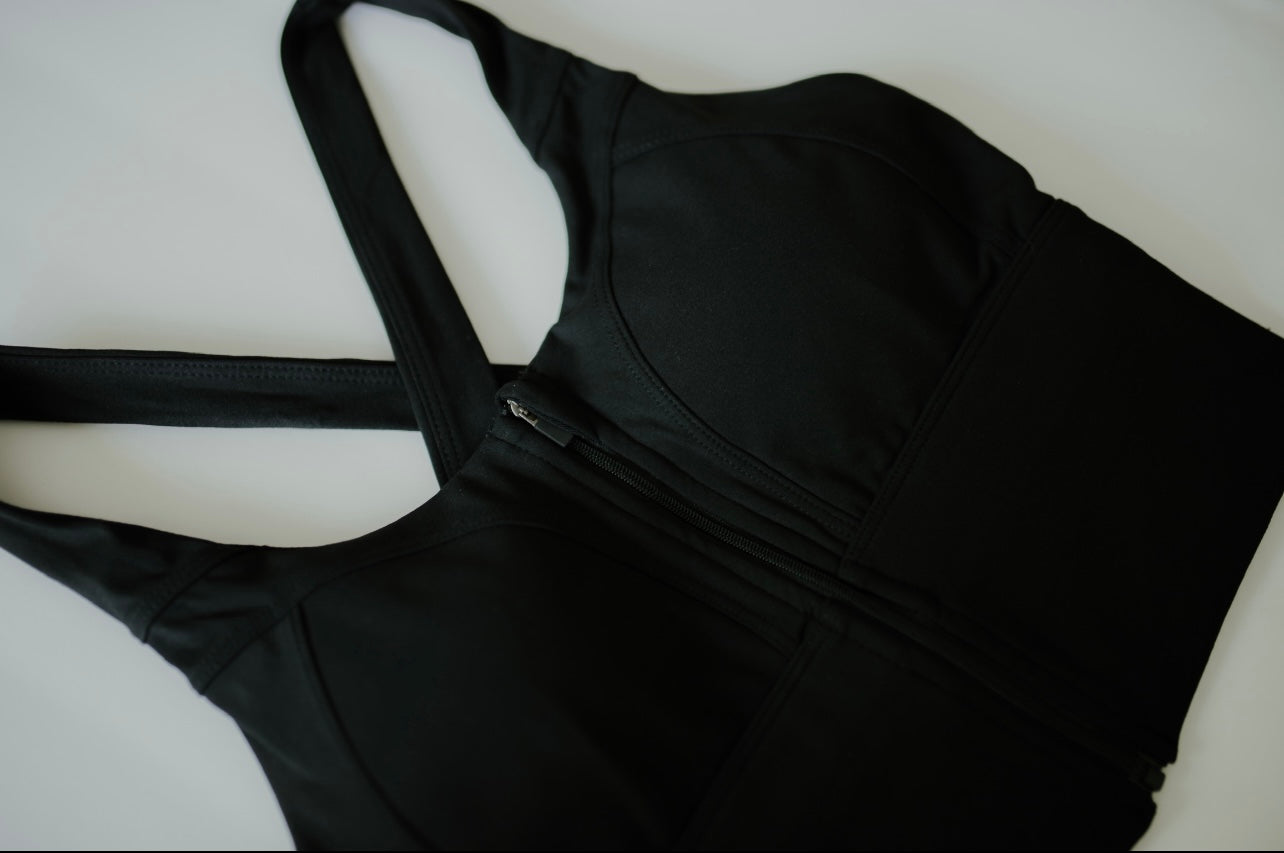 Zip-up Compression Sports Bra